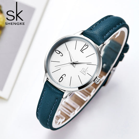 Shengke novo relógio feminino casual de couro feminino relógios de pulso feminino relógio de quartzo japonês Relogio Feminino Reloj Mujer