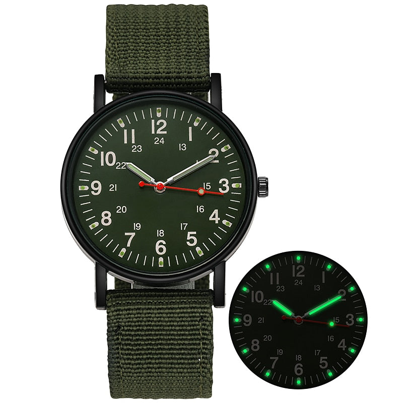 Luminous Nylon Band Relógio militar Relógios masculinos Relógios de pulso do exército Quartz Relógios esportivos masculinos Relojes Para Hombre Relogio Masculino